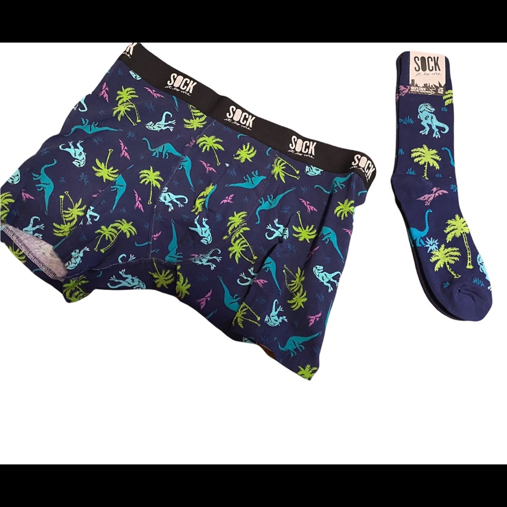 Dinosaur lovers boxers with matching socks